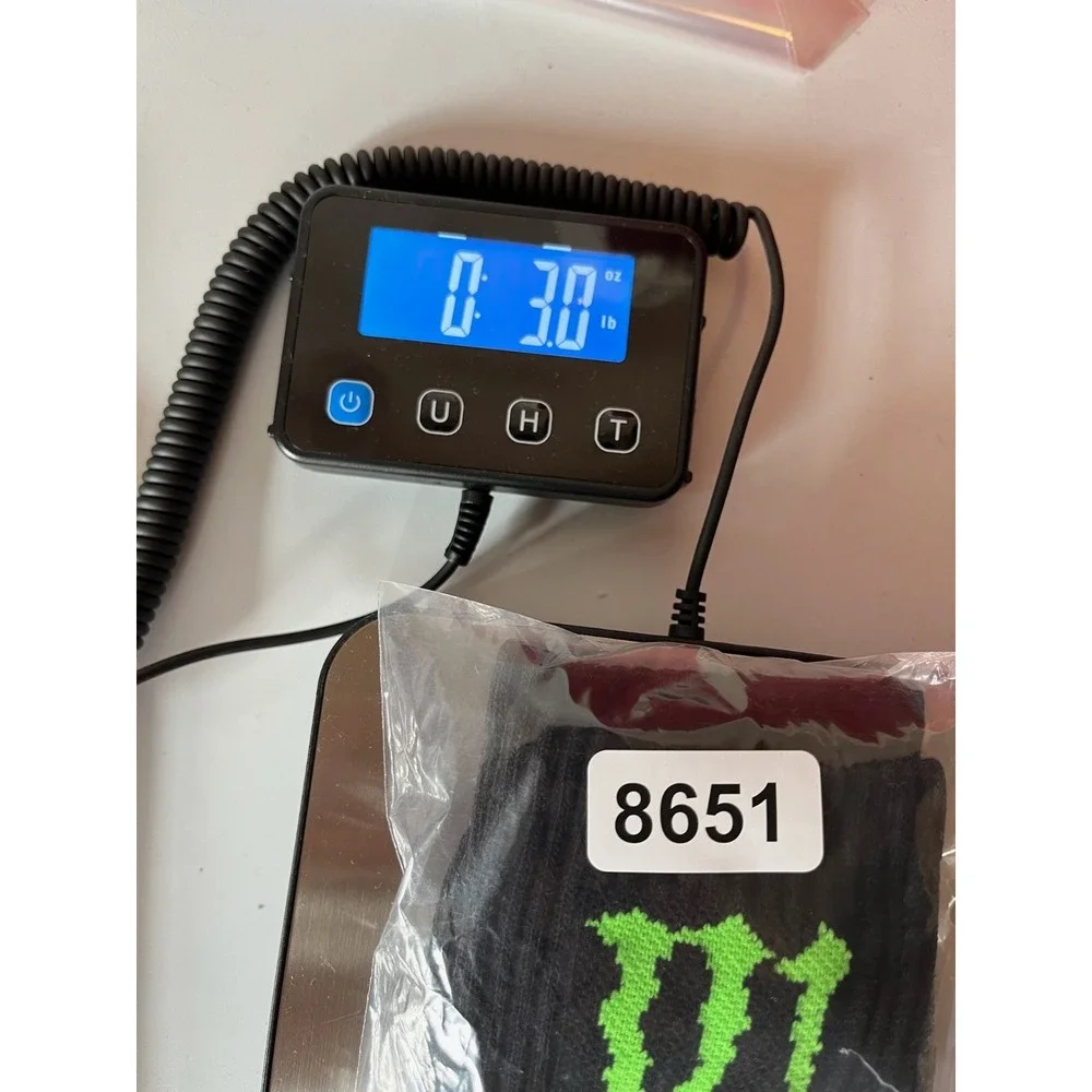 Monster Energy Company Crew Socks Men's One Size Black Logo Ribbed Casual‎ Wear